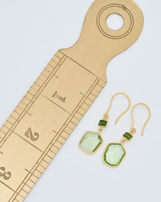 18kt gold pstm myanmar tender double drop earrings