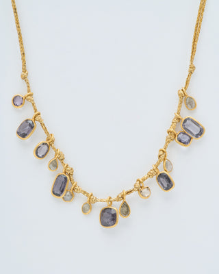 18kt gold the middle path 15 stone necklace on cord