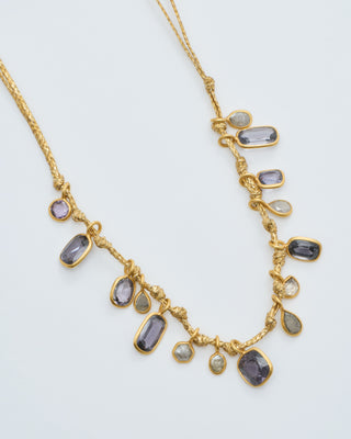 18kt gold the middle path 15 stone necklace on cord