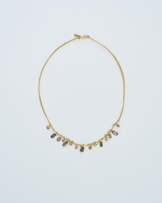 18kt gold the middle path 15 stone necklace on cord