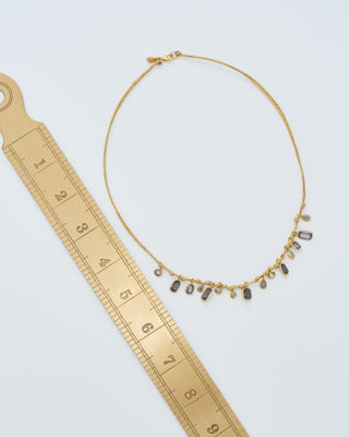 18kt gold the middle path 15 stone necklace on cord