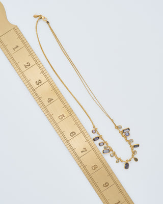 18kt gold the middle path 15 stone necklace on cord
