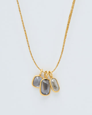 18kt gold the middle path colette set triple pendants on cord