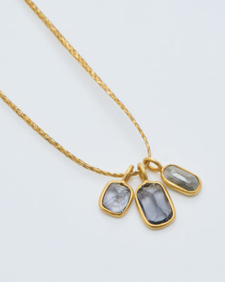 18kt gold the middle path colette set triple pendants on cord