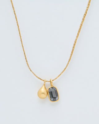 18kt gold the middle path drop and spinel on cord