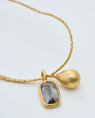 18kt gold the middle path drop and spinel on cord