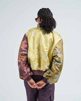 adriana jacquard bomber jacket