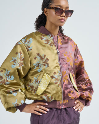 adriana jacquard bomber jacket