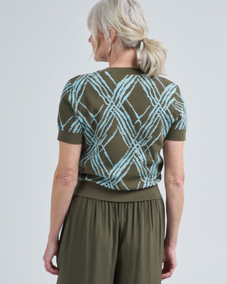 ain check knit cardigan