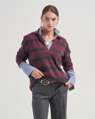 allen oversized sweater with johnny collar