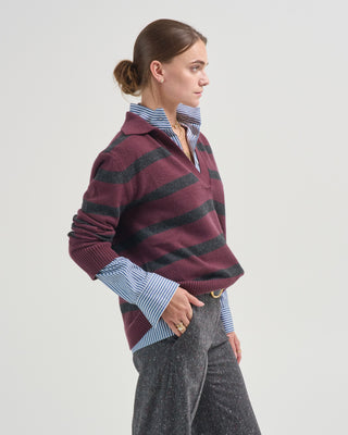 allen oversized sweater with johnny collar