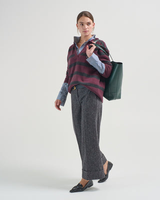 allen oversized sweater with johnny collar