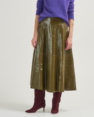 aninda leather midi skirt