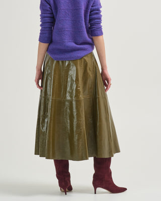 aninda leather midi skirt