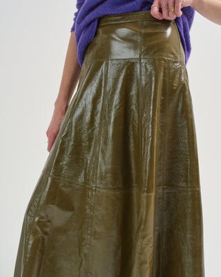 aninda leather midi skirt
