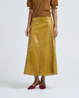 aninda leather midi skirt