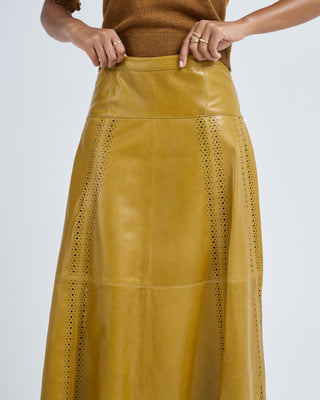 aninda leather midi skirt