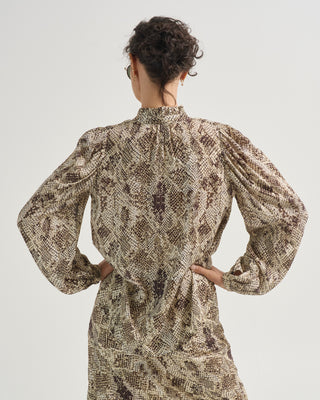 annabel lemon snakeskin shirt