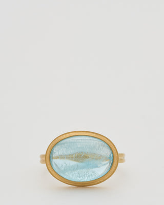 aquamarine cabochon east west ring