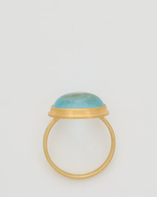 aquamarine cabochon east west ring
