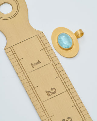 aquamarine cabochon oval pendant