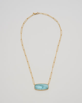 aquamarine cabochon pendant necklace