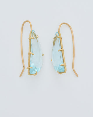 aquamarine crescent moon faceted earrings