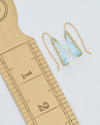 aquamarine crescent moon faceted earrings