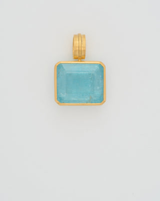 aquamarine emerald cut pendant