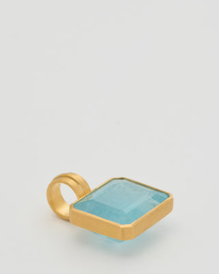 aquamarine emerald cut pendant