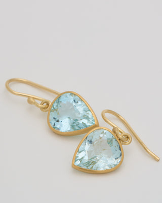 aquamarine faceted teardrop earrings