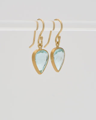 aquamarine faceted teardrop earrings