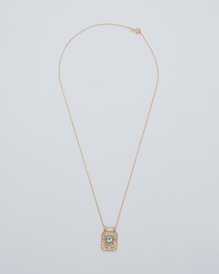 aquamarine marquise eye open rectangle necklace