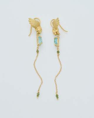 aquamarine skull earrings