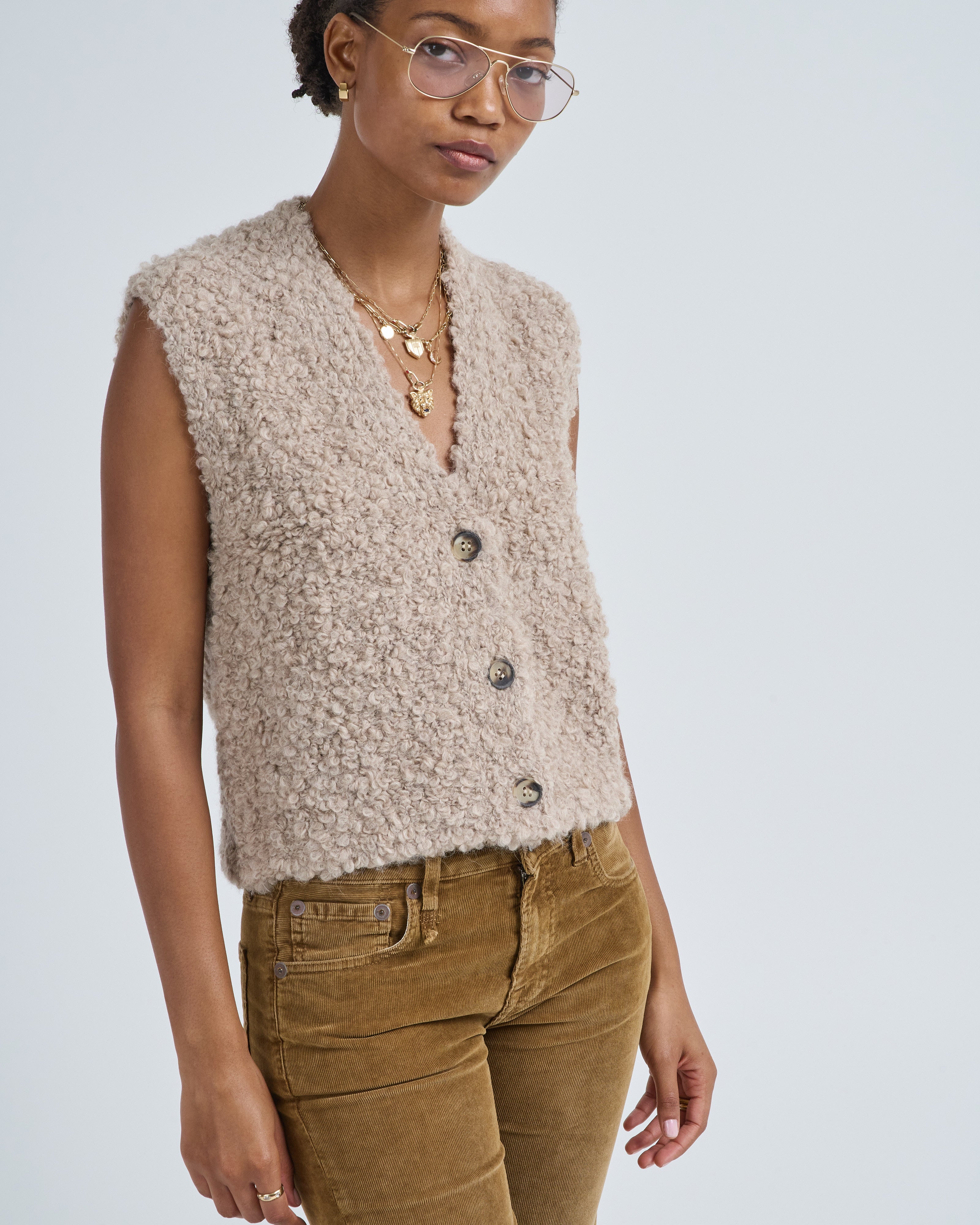 Latierra Aries Boucle Vest Oatmeal