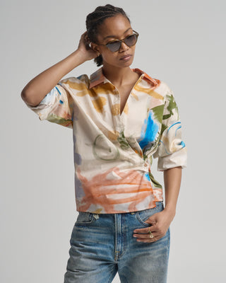 artist long sleeve cotton blouse