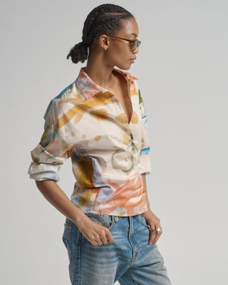 artist long sleeve cotton blouse