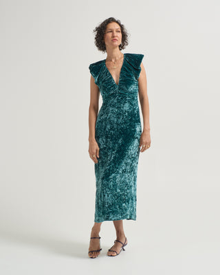 astra v neck velvet dress
