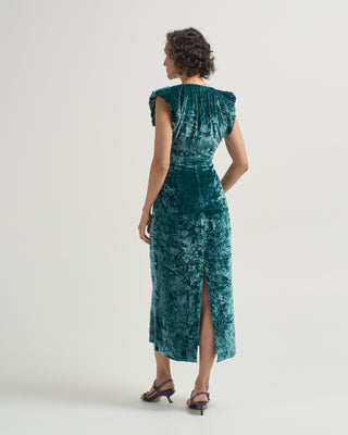 astra v neck velvet dress