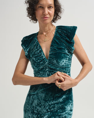 astra v neck velvet dress