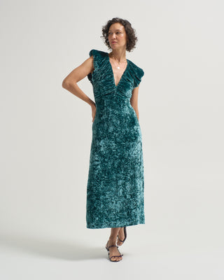 astra v neck velvet dress