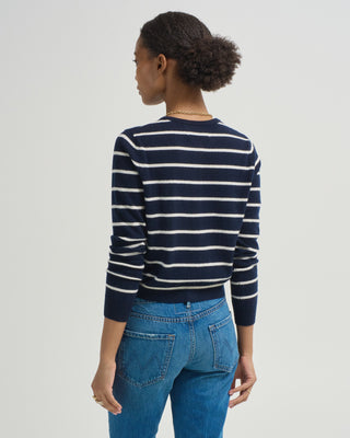 ava stripe cashmere cardigan