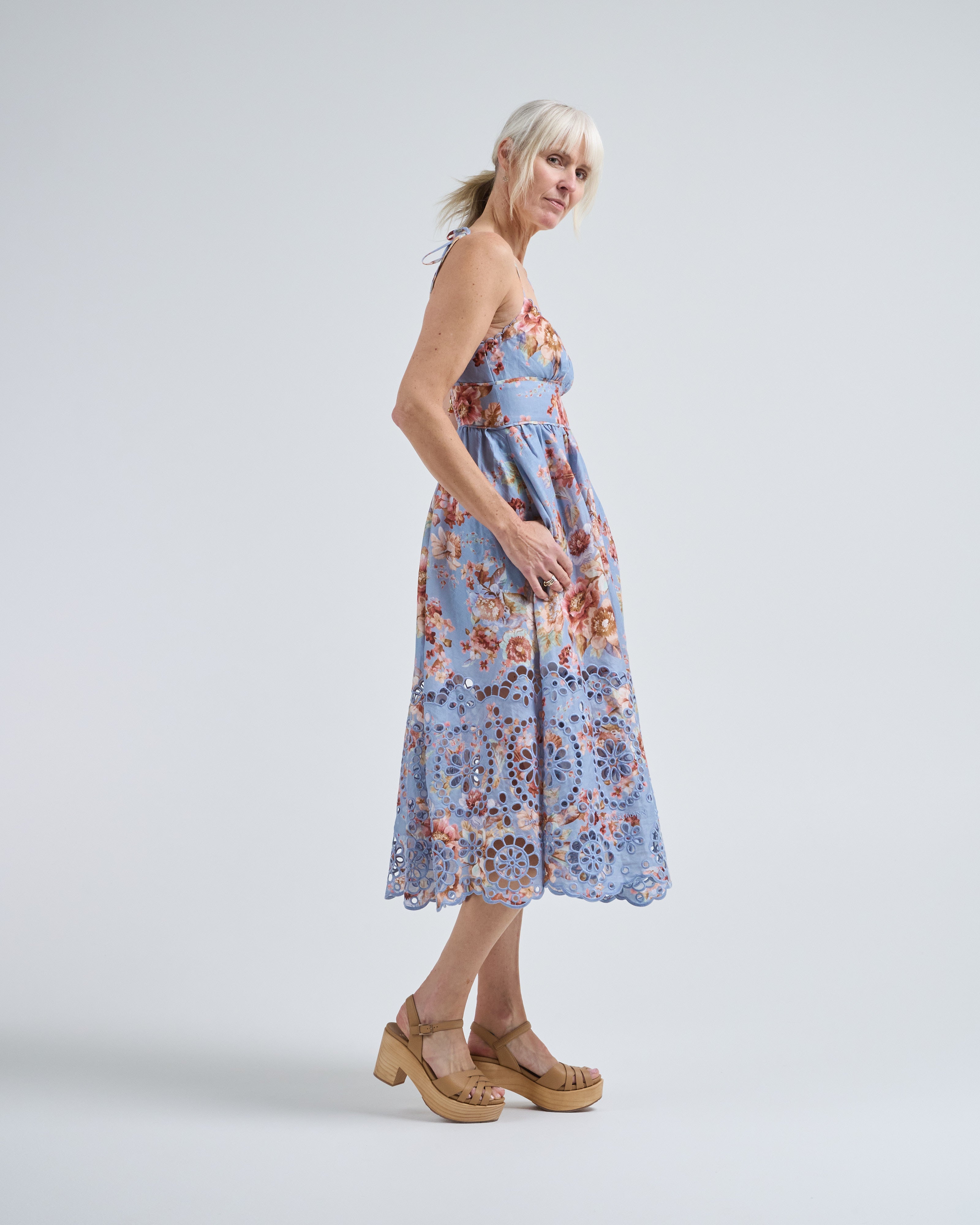 picnic dress Zimmermann Awaken Picnic Dress Chambray Floral