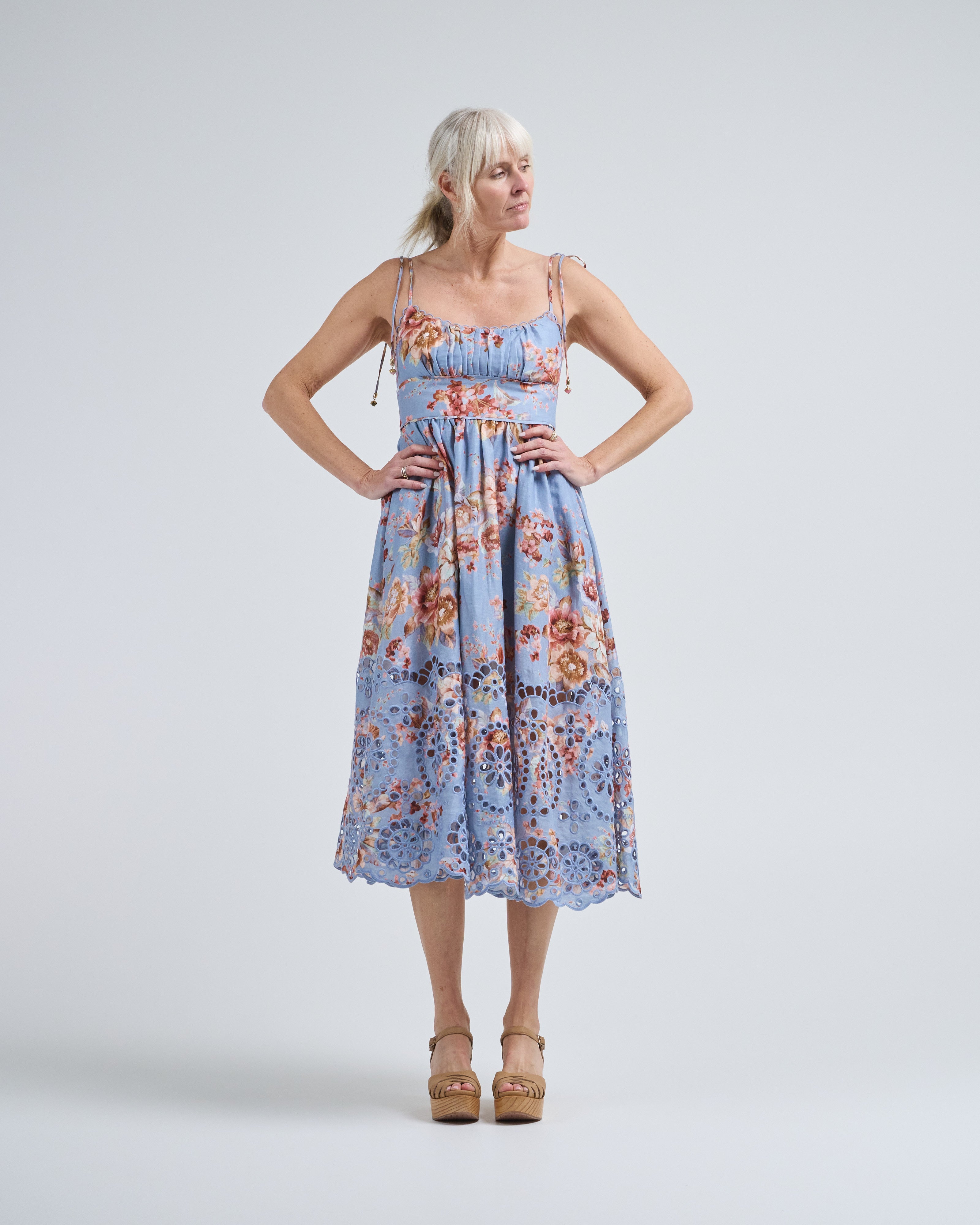 Zimmermann Awaken Picnic Dress Chambray Floral Zimmermann Awaken Picnic Dress Chambray Floral