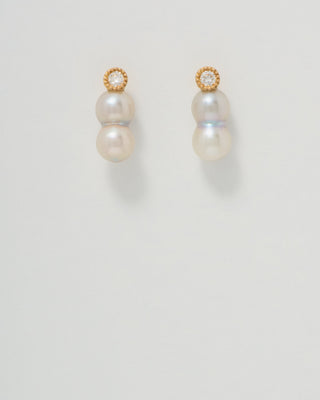 baby akoya cultured twin pearl earrings