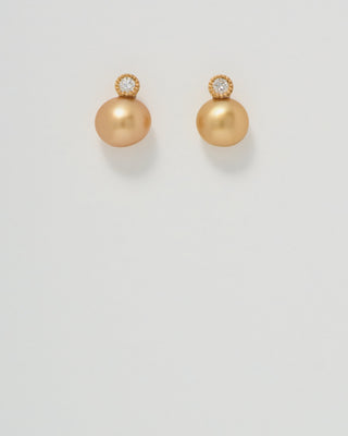 baby golden south sea pearl earrings