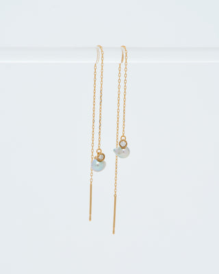 baby pearl and diamonds chain earrings