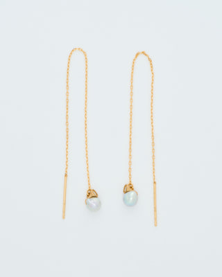 baby pearl and diamonds chain earrings