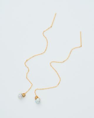 baby pearl and diamonds chain earrings