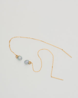 baby pearl and diamonds chain earrings